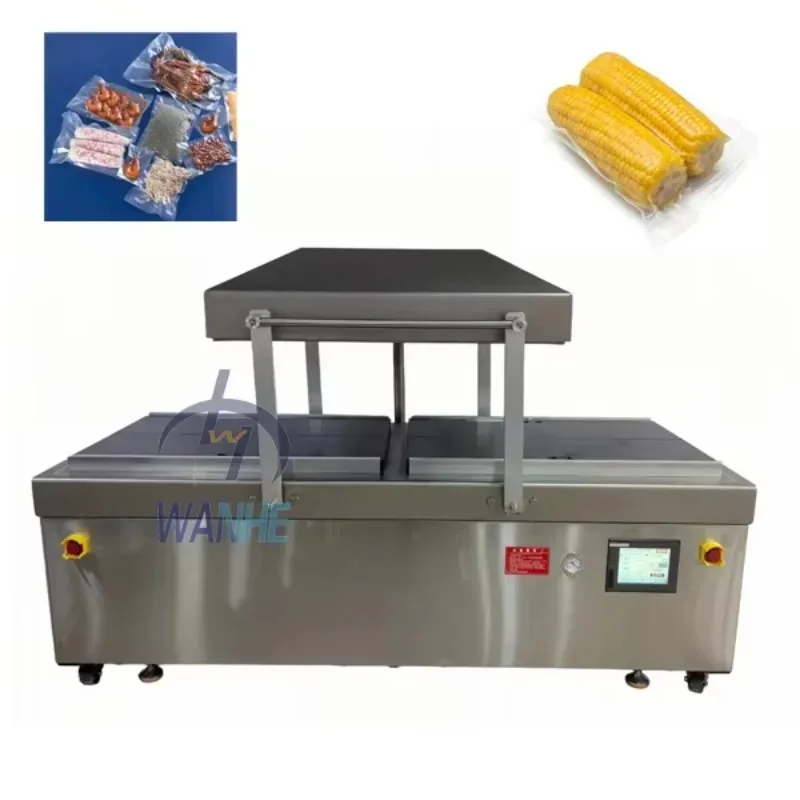 Wanhe New Type Commercial Customization Double Chamber Seal  Plastic Food Package Sealer Machine Vacuum Pack Machine