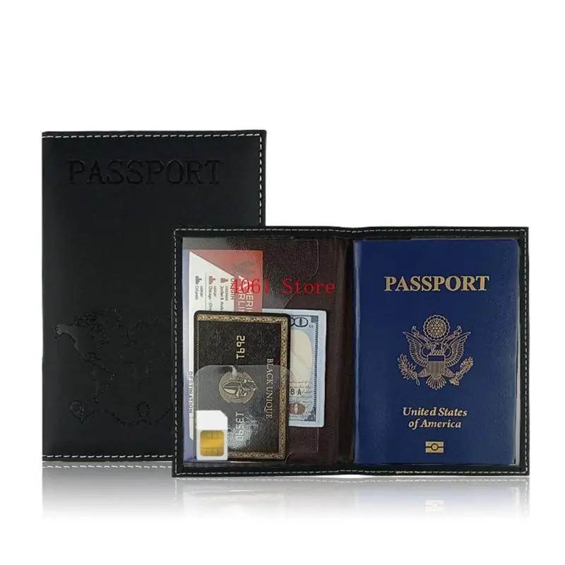 

Модный чехол для паспорта с картой мира с горячим тиснением, чехол для паспорта из искусственной кожи, органайзеры для карточек