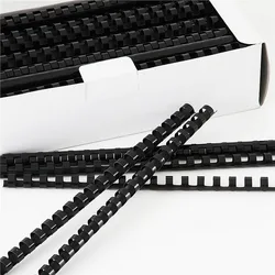 100PCS/BOX PVC binding aprons 21 rings 6-16mm binding 20-120 sheets A4 file comb binding machine plastic rings black color