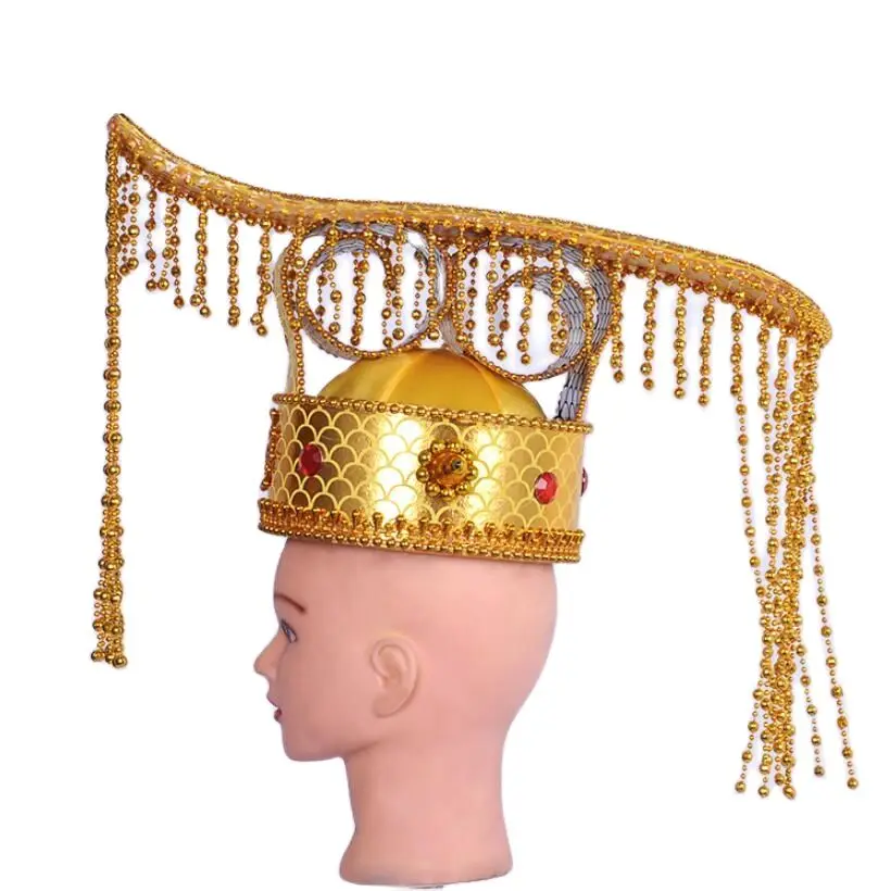 Sombrero de la Corona del Imperio Qin antiguo para hombres adultos, tocado del emperador chino, fotografía, Cosplay, tocado