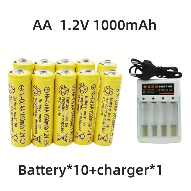 100% Original 1.2V AA1000mAh Rechargeable Alkaline Battery NI-MH 1.5 V Battery for Clocks Mice Computers Toys So On