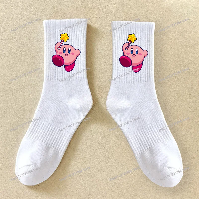 Kirbys Sports Sweat-proof Stockings for Students Anime Cartoon Printed Socks Men Women Versatile Fashion Odorproof Stocking view 5