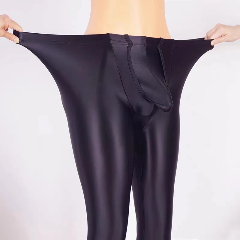 DROZENO-Pantalon moulant en soie tiXI pour femme, vêtement brillant et sexy à haute élasticité, pour yoga, natation et sport, nouveau document