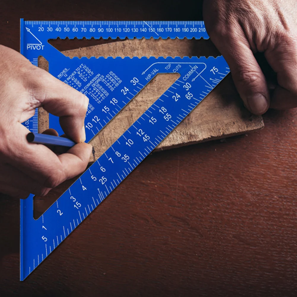 Regla Triangular de 12 Pulgadas, Regla de Ángulo Métrica de Aleación de Aluminio, Alta Precisión y Velocidad ​ ​ Regla de ángulo cuadrada para carpintería
