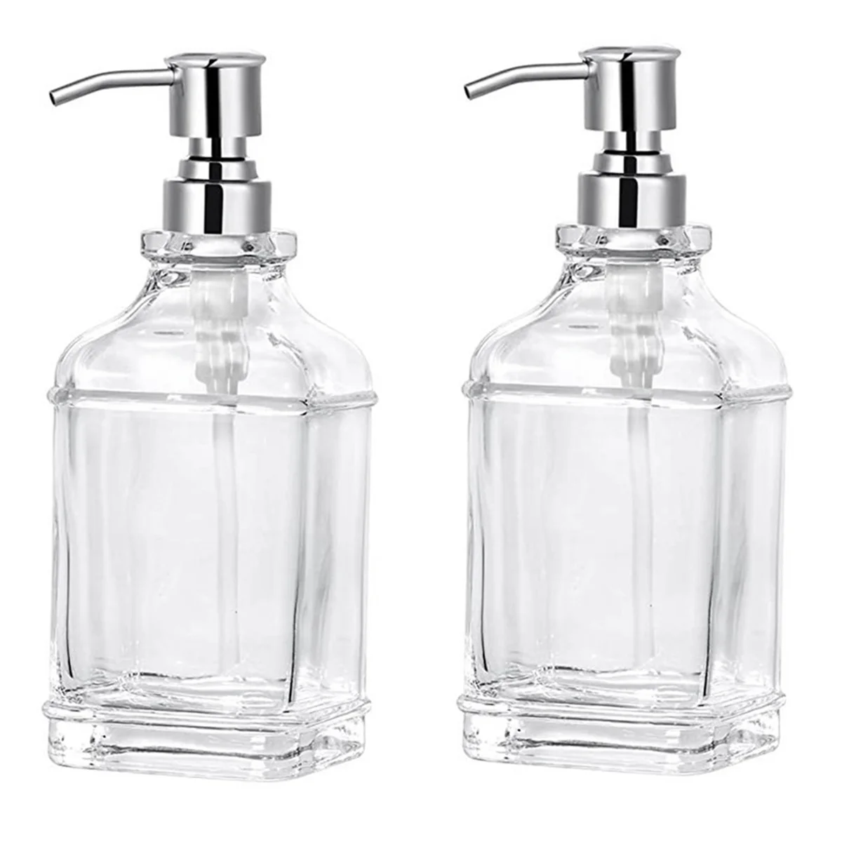 

Glass Soap Dispenser with Rust Proof Stainless Steel Pump Refillable Hand Soap Dispenser Bathroom Soap Dispenser A