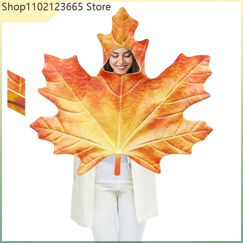 

Funny Cosplay Costume Maple Leaf Jumpsuit Women Halloween Carnival Purim Holiday Disguise Performance Outfit Clothes 2026