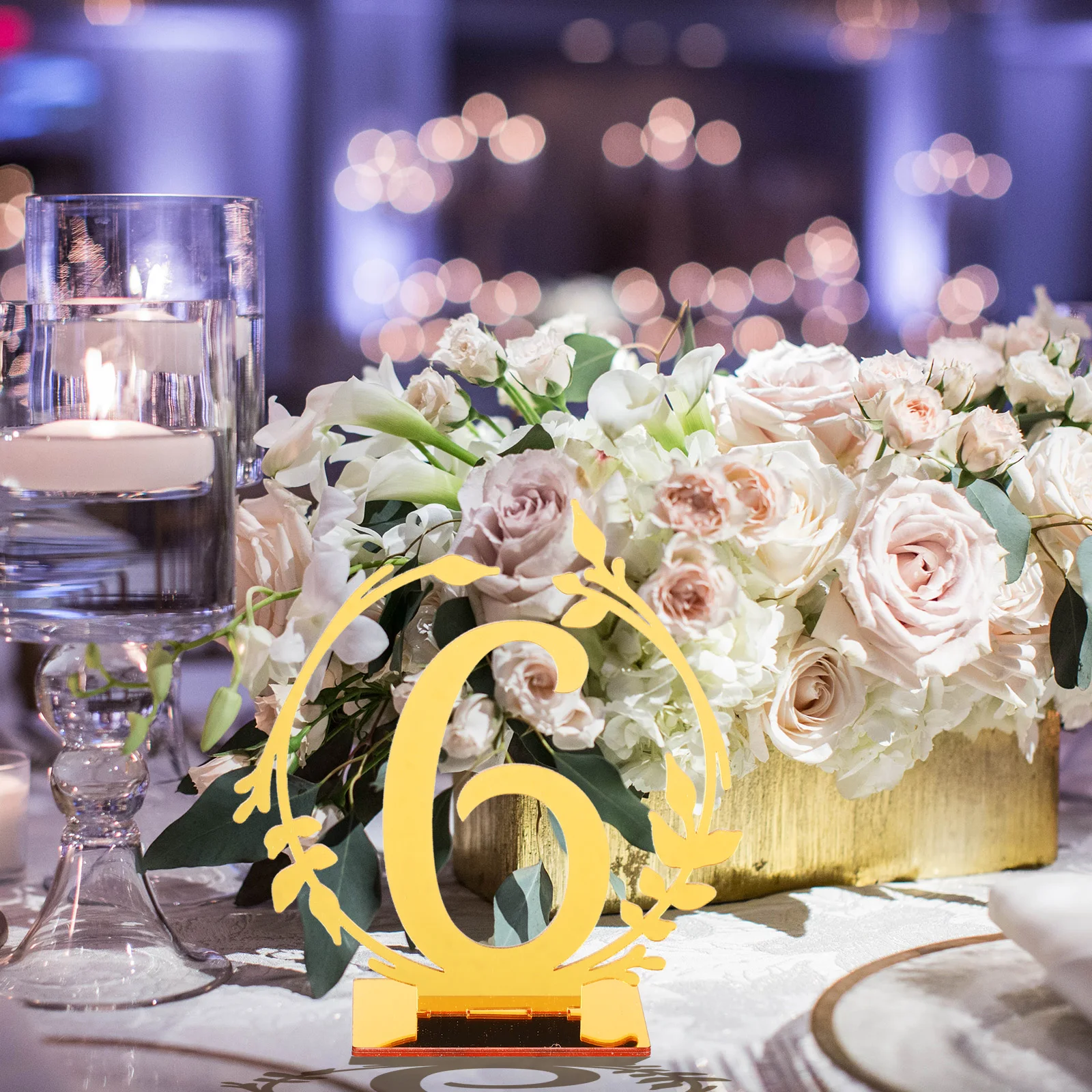 

10pcs Golden Acrylic Table Numbers 1-10 Wedding Reception Banquet Party Restaurant Number Plates Reusable Decor Signs