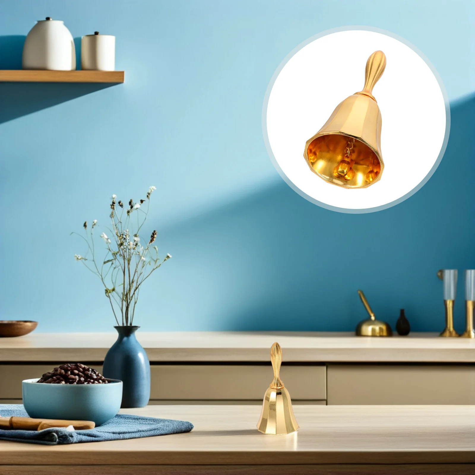 

European Style Serving For Restaurant Handheld Metal Service Bell Vintage Decorative Shopkeeper Bell Hotel Bar Café Decor