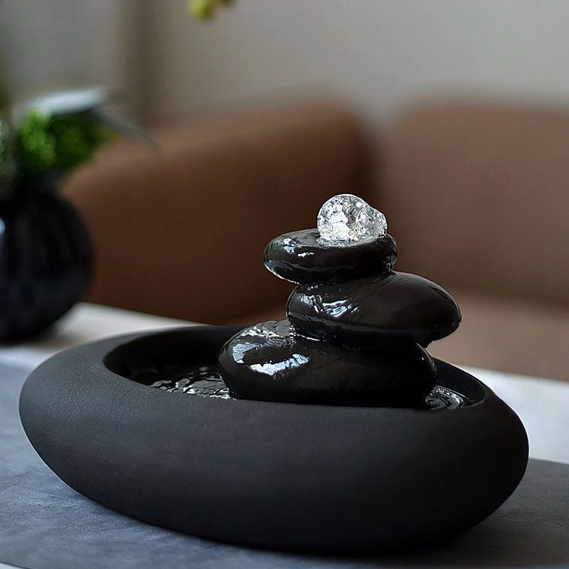 Tabletop Ceramic  Fountain Relaxation Indoor Tabletop Fountain Water Desktop Decor