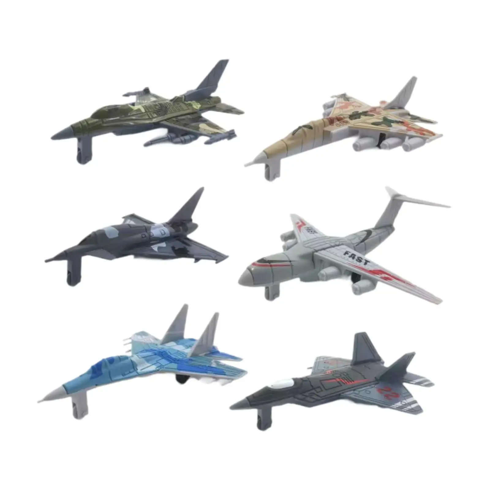 

6Pcs Alloy Airplane Fighter Jet Alloy Airplane Model Transport Aircrafts
