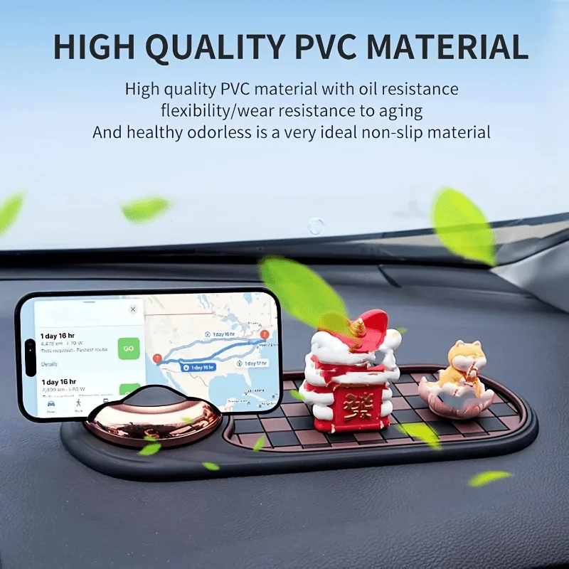 2 in 1 Car Non-Slip Dashboard Mat with Luminous Temporary Parking Number Plate Multi Function Auto Interior Anti-Skid Phone Key - view 5