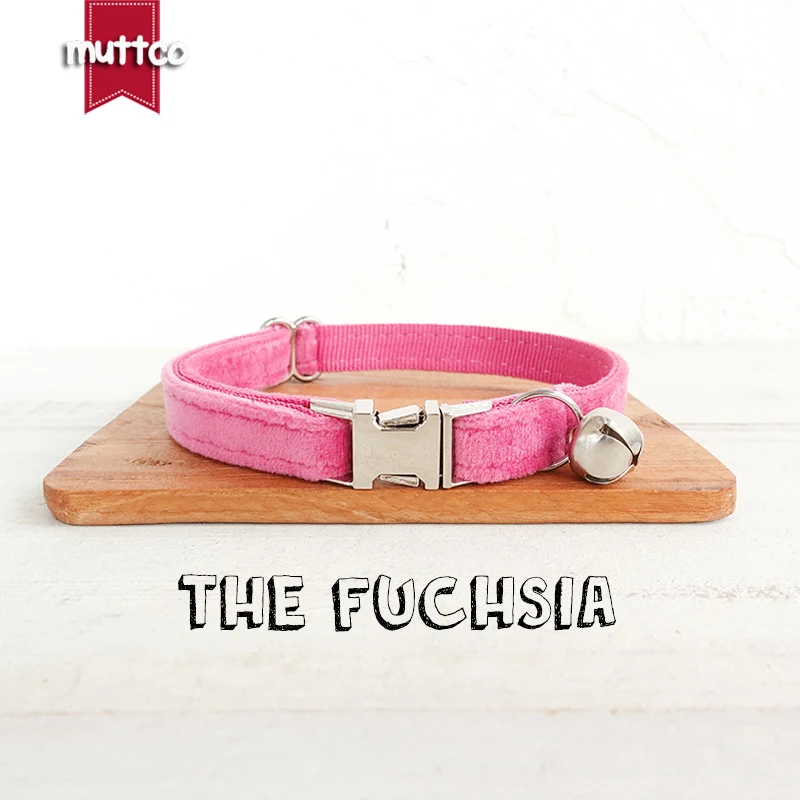 MUTTCO Retailing  lovable self-design personalized cat collars THE FUCHSIA  handmade collar  2 sizes UCC146