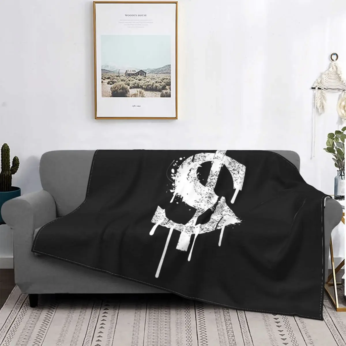 Dollar Graffiti Bill Knitted Blanket World money banknotes Flannel Throw Blanket Home Couch Portable Soft Warm Bedspreads