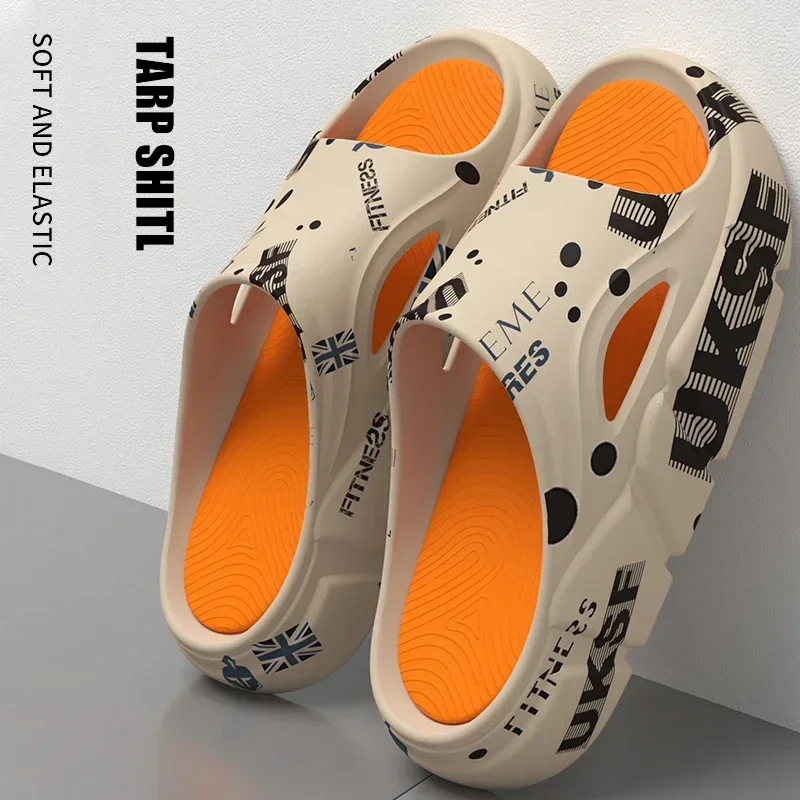 Outdoor Men Beach Shoes Non-Slip Man Slippers Thick Sandals Summer Casual Shoes Platform Indoor House Shower Bathroom Slippers image 5