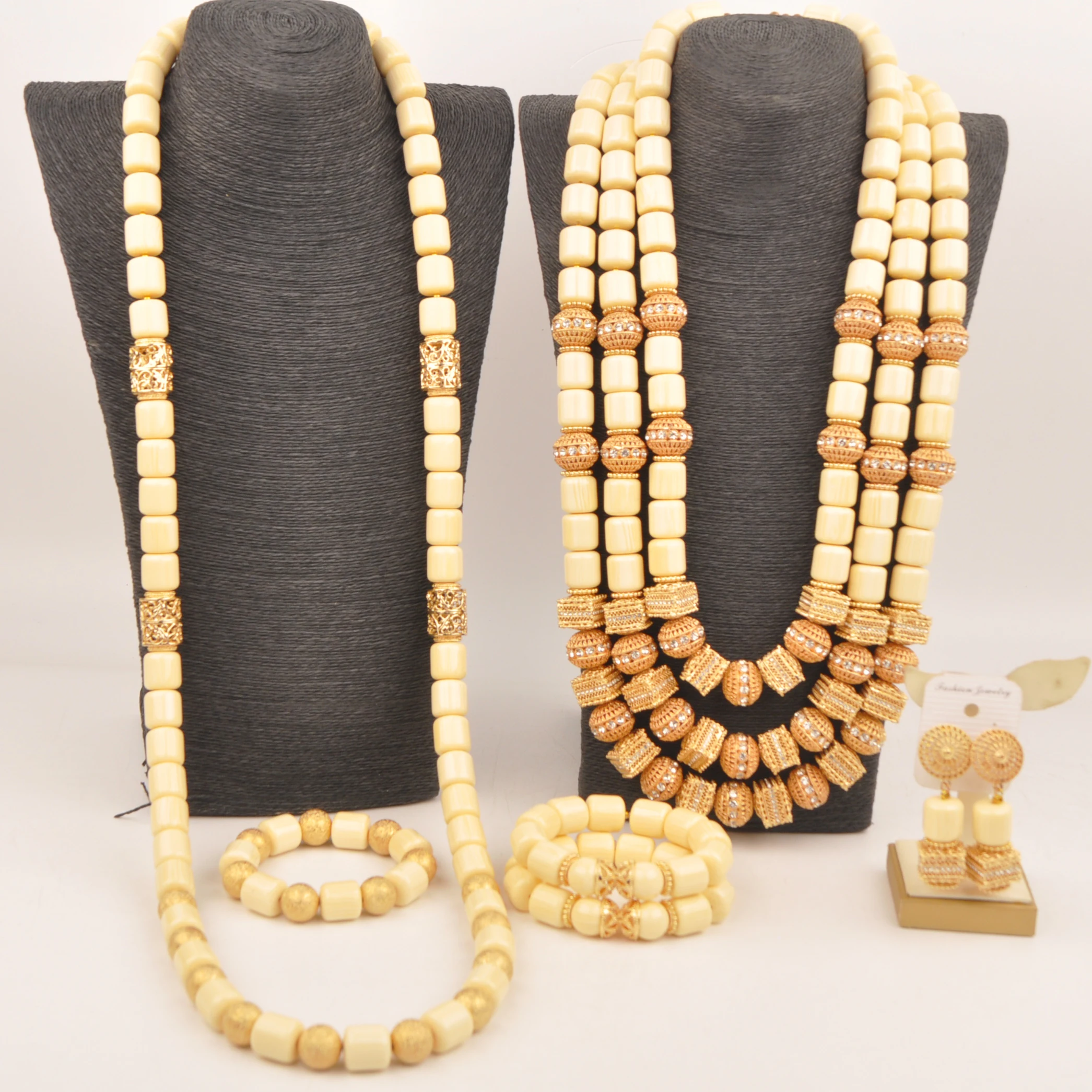 

White Artificial Coral Beads Jewelry Set