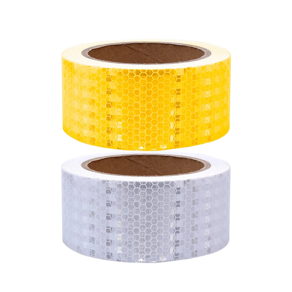 5CM*9M Reflective Tape PVC Car Safety Warning Sticker Reflector Protective Tape Strip Film Self-adhesive Auto Sticker Waterproof