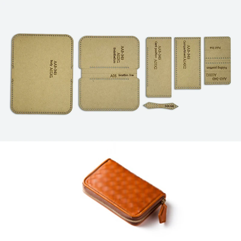 YOMDID 6PCS Coin Purse Making Kraft Paper Template Diy Card Bag Sewing Pattern Template Leathercraft Tool Accessories