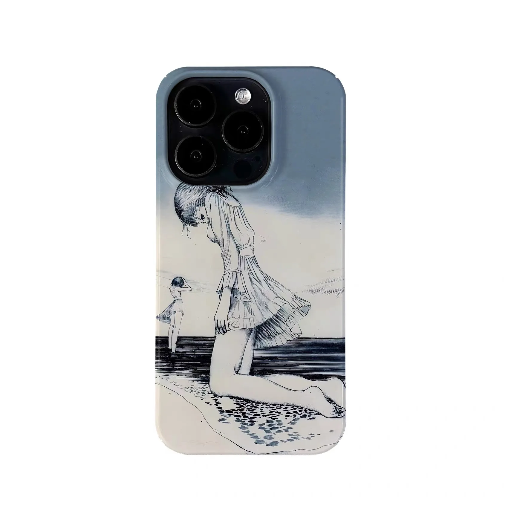 

Blue Girl Laments By The Seaside Phone Case for IPHONE 17Air 16E 15PROMAX 14 Plus 13 12 MINI 11PRO 16Plus XR Acrylic Phone Cover