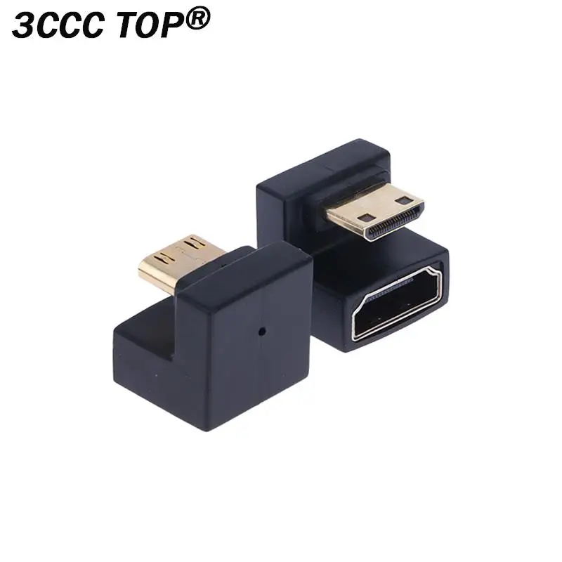 1PCS HDMI-Compatible Adapter 360 Degree Angled U-shaped L Converter Mini HD Male to HDMI Adapter