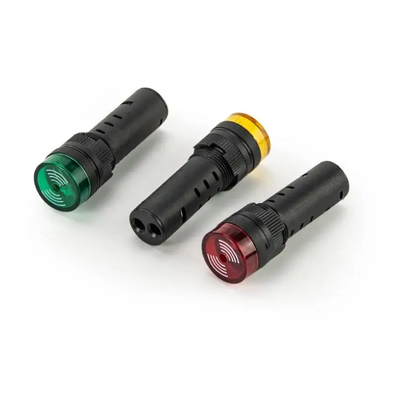 10pcs AD16-16SM Panel Mount 16mm LED flash Alarm Indicator buzzer 12V 24V 220V LED Buzzer Signal Lamp Red Green Yellow