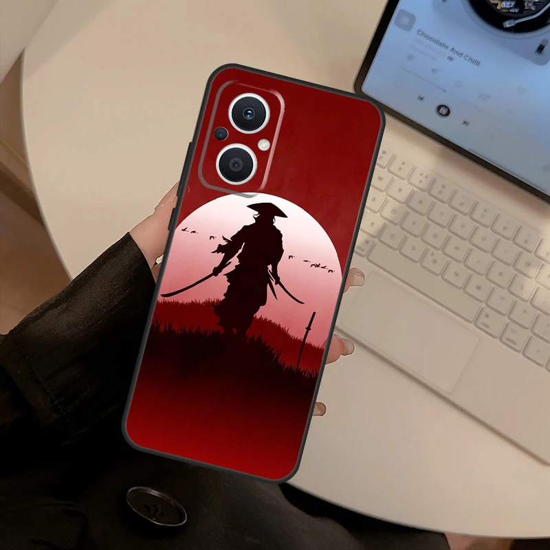 Japan Ninja Samurai Red Sun Case For OPPO Reno 4Z 5Z 2Z 8T 4 5 6 7 8 Lite OPPO Find X2 X3 Lite Neo X6 X5 Pro Back Cover