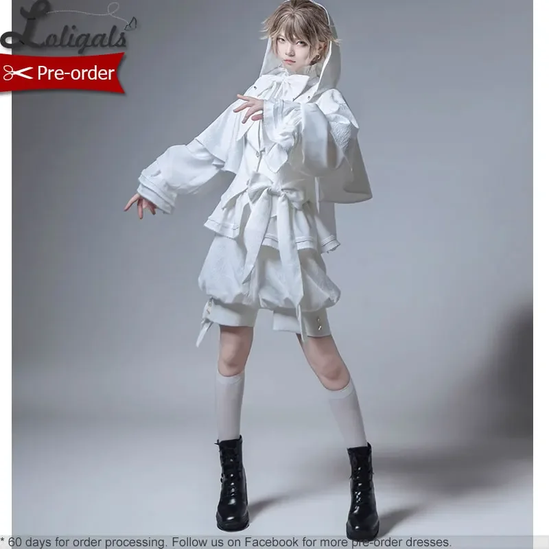 Pre-order Ouji Lolita Hooded Jacket / Short Pants / Trousers by Princess Chronicles ~ Rabbit in Moonlight