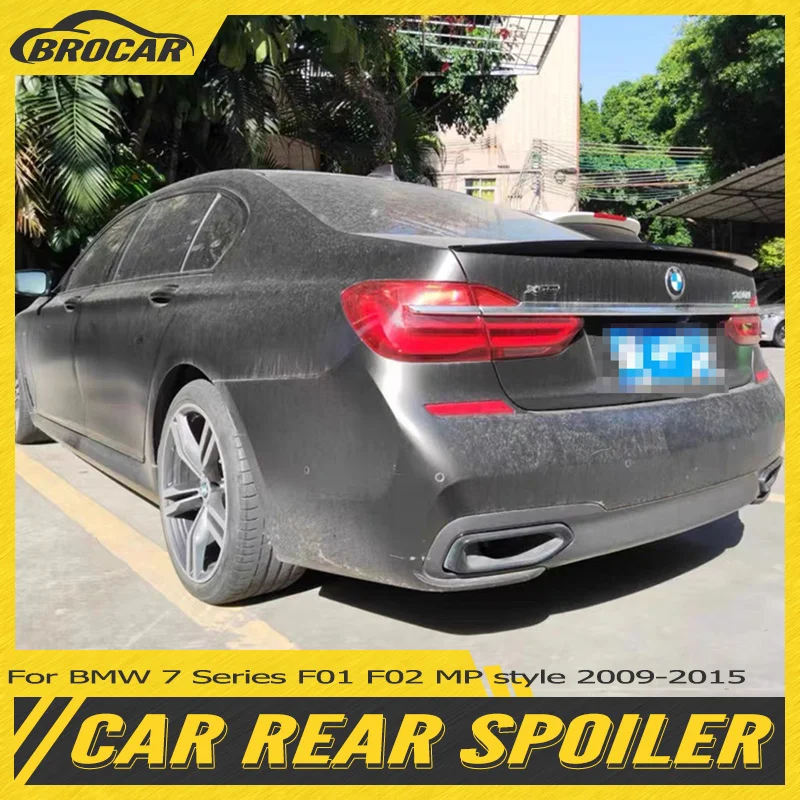 For BMW 7 Series Sedan Spoiler 2009-2015 7 Series F01 F02 MP Style ABS Plastic Carbon Fiber Look Rear Trunk Spoiler Wing Tail