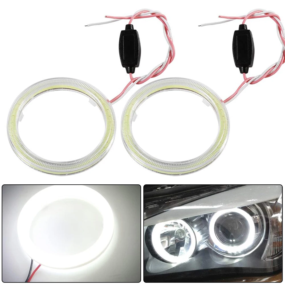 

2 PCS 60MM 70MM 80MM Red Angel Eyes COB LED Halo Ring for Car Motorcycle Driving Day Light Decorative DRL Warning Light 9-30V DC