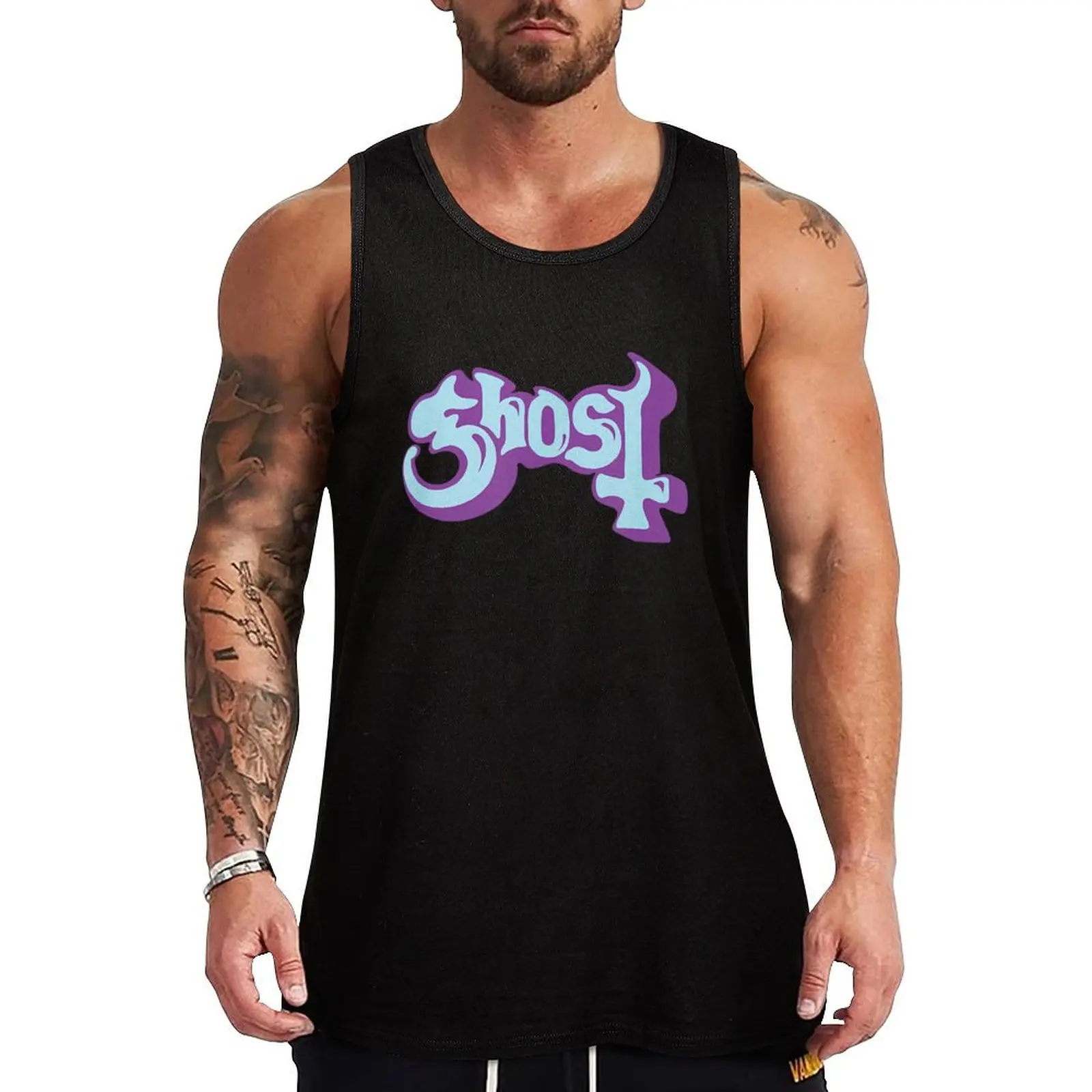 Panic Logo Seven Inches Of Satanic Tank Top Industrial Work Tank Top Durable Sleeveless Top