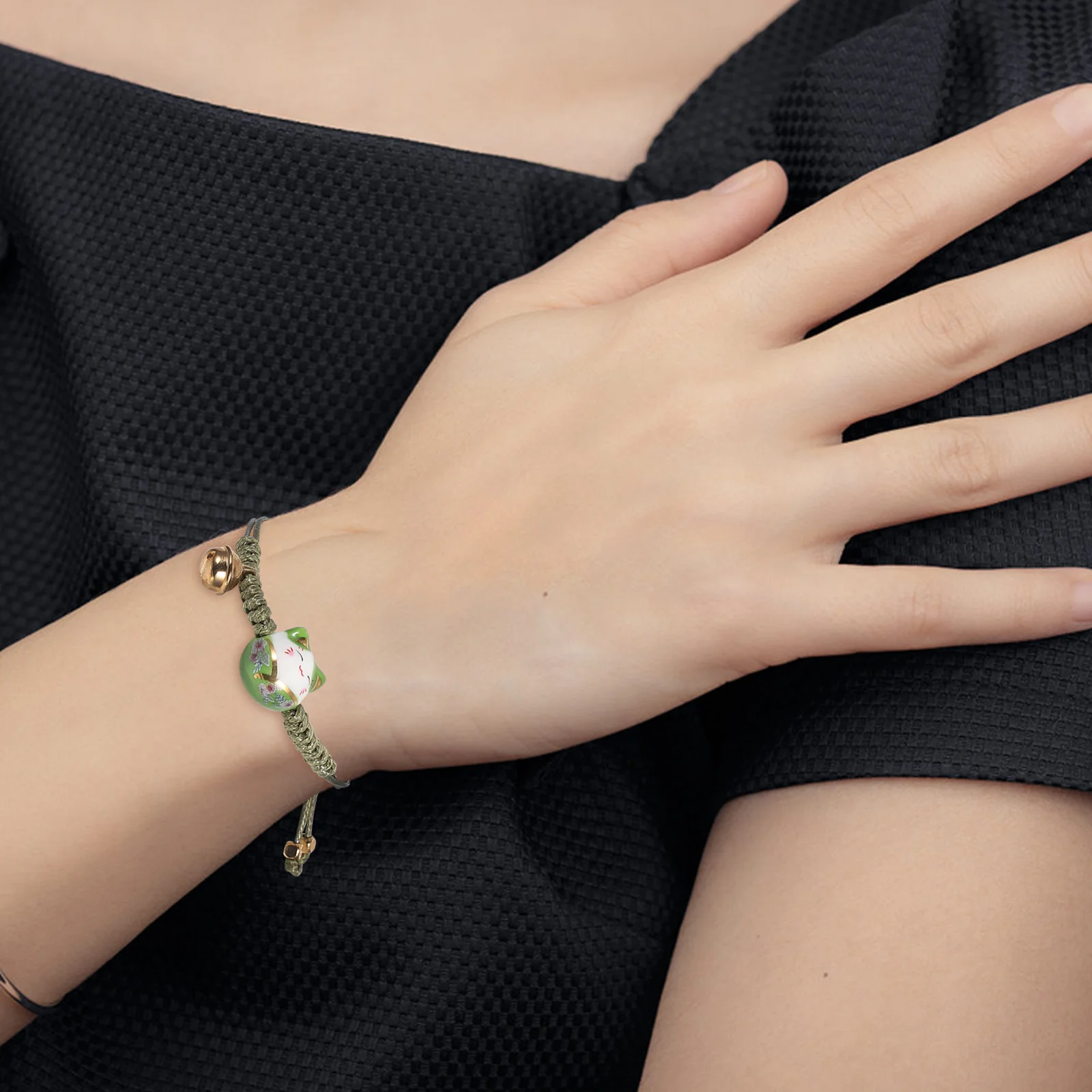 اليدوية Bradied حبل سوار القط الثروة رمز قابل للتعديل صالح تصميم ديكور جميل لسوار مضفر المزاج سعيد #1