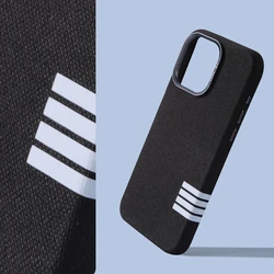 Original Flax Fabric Magnetic Phone Case For iPhone 16 17 Pro 15pro max 14 13 12 Wireless Charging Alloy Lens Protective Cover