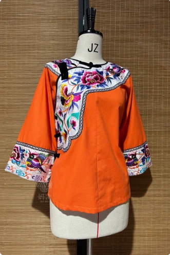 

Chinese Hmong Women's Breathable Cotton and Linen Clothing