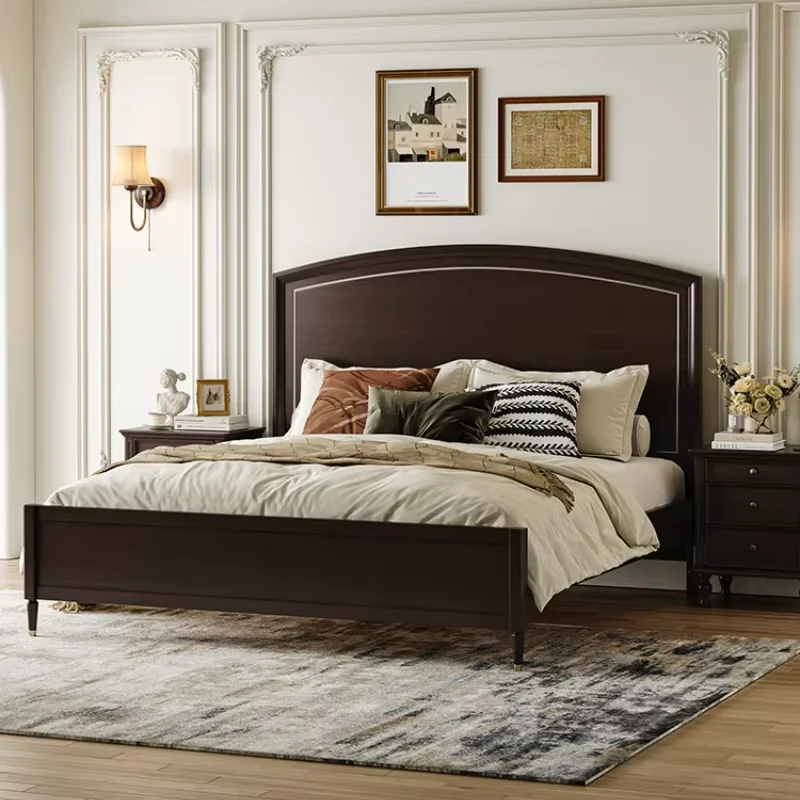 American Wood Modern Bed French Double Wedding Adults Children Bedroom Beds King Floor White Camas De Dormitorio Furniture
