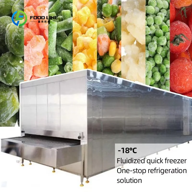 Customized 500kg/H Iqf Tunnel Freezer Machine IQF Tunnel Blast Freezer Machine Used for Corn Threshing and Freezing