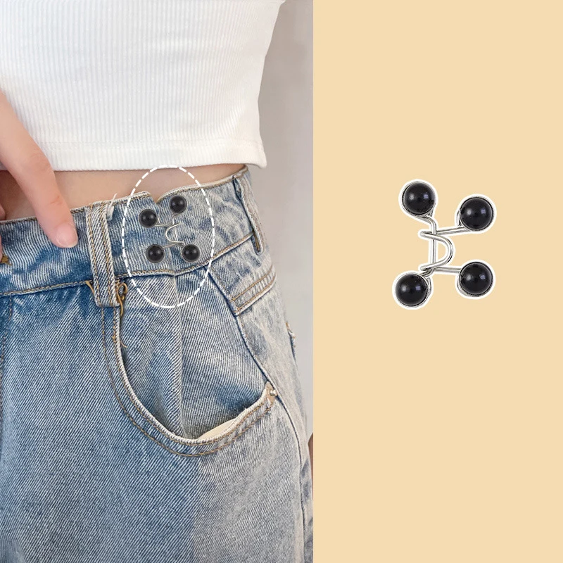 Botón de cintura ajustable para Jeans de mujer, pantalones desmontables, circunferencia de cintura sin botones