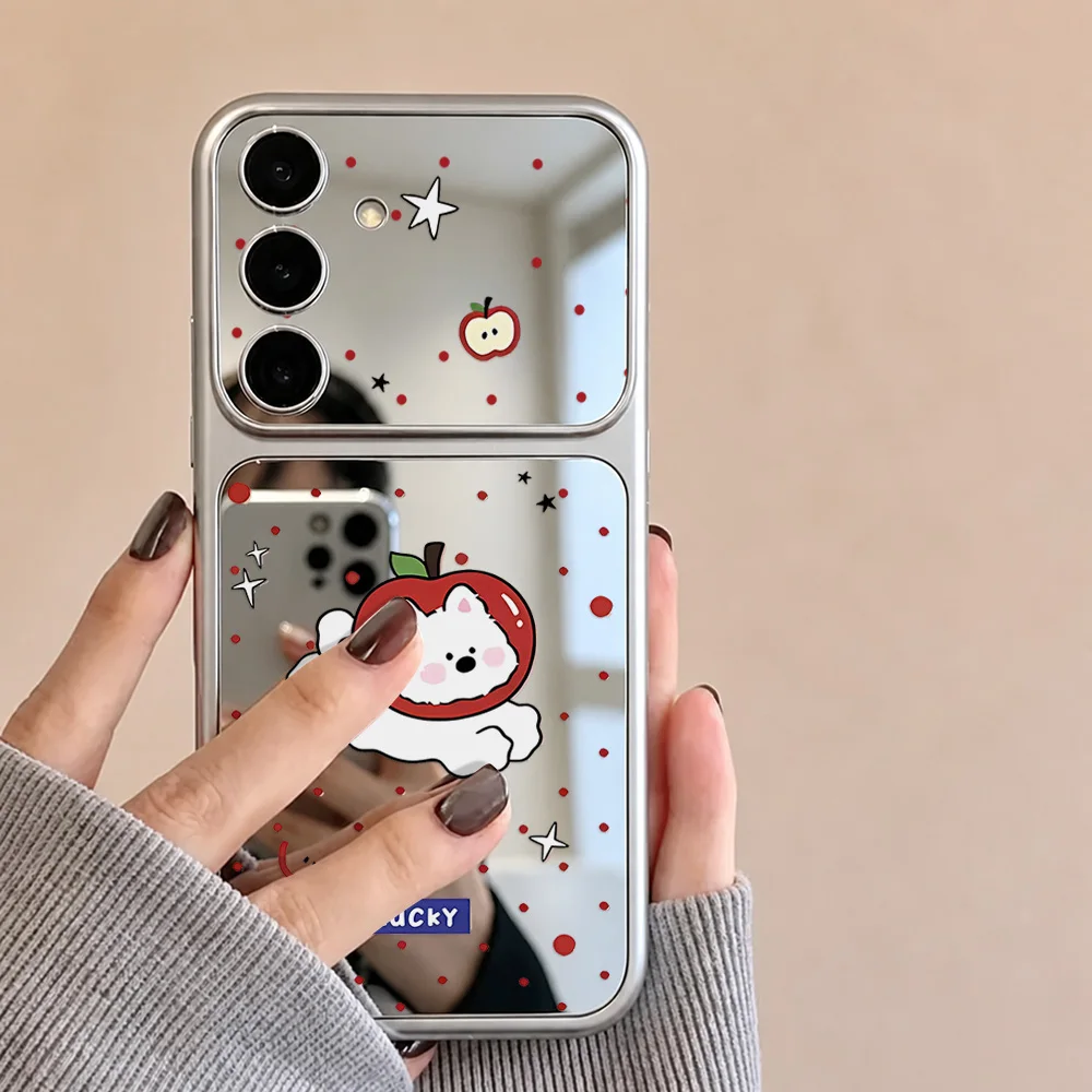 Make Up Mirror Cute Dog Phone Case For Samsung A57 5G A56 A55 A17 A16 A54 S26 Ultra S25 FE S24 S23 A53 A37 A36 A35 A07 A06 Cover - view 3