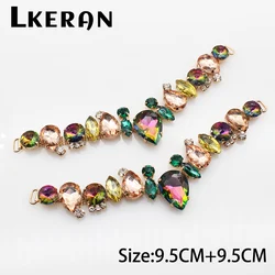 LkeRan 1 Pair Beach Magic Shiny DIY Crystal Slipper Chain Clothing Decoration Buckle DIY Hand Sewing Beach Foot Jewelry