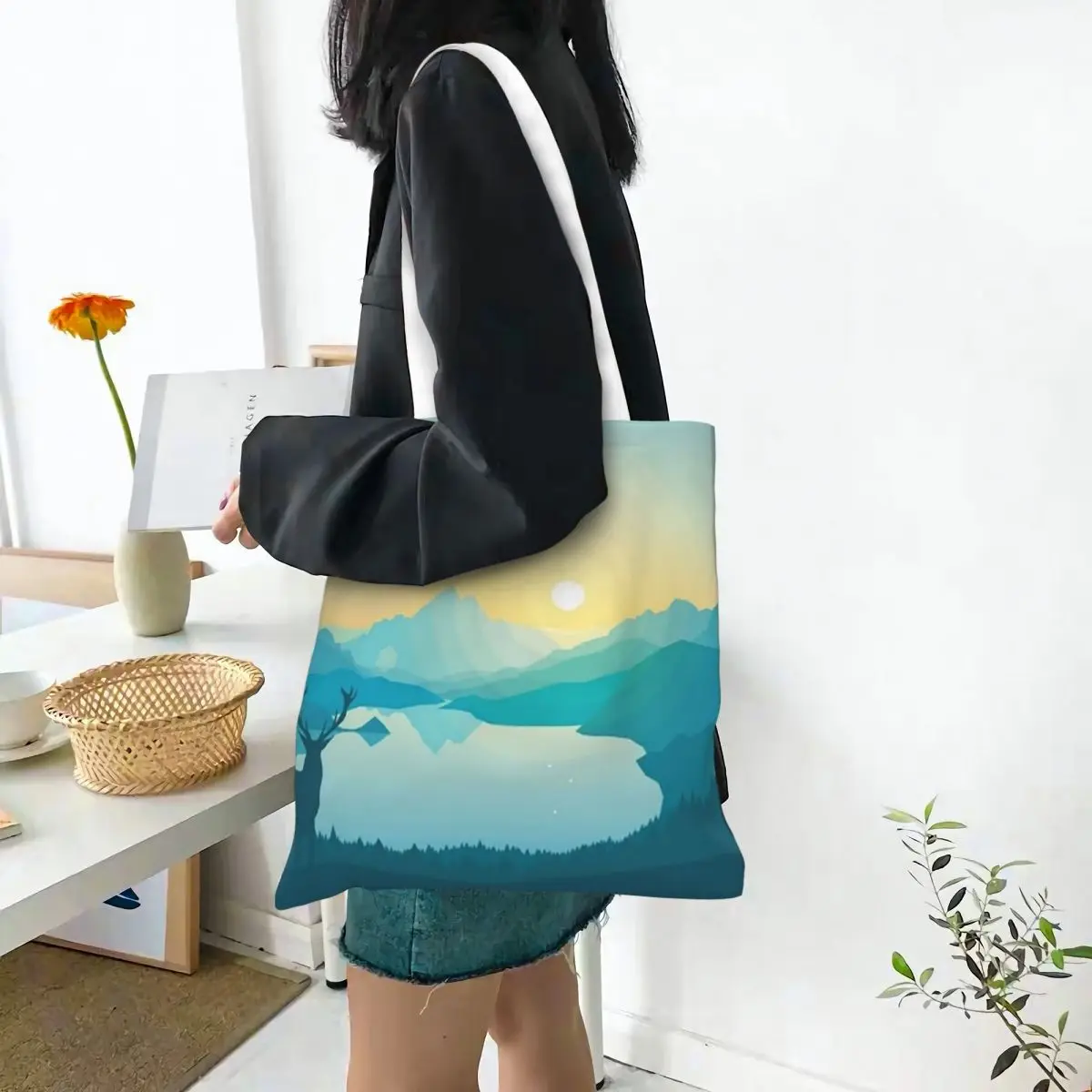 WRC Racing Car Game  Shopping Bags Canvas The Tote Bag Reusable for Girls Shoulder Tote Travel Handbag