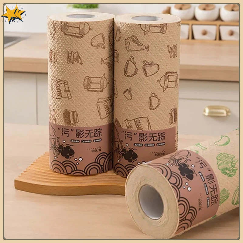 

Thickened Lazy Dish Towel Simple Wet and Dry Household Cleaning Kitchen Paper Disposable Dishwashing Cloth Absorbent Non-oil Rag