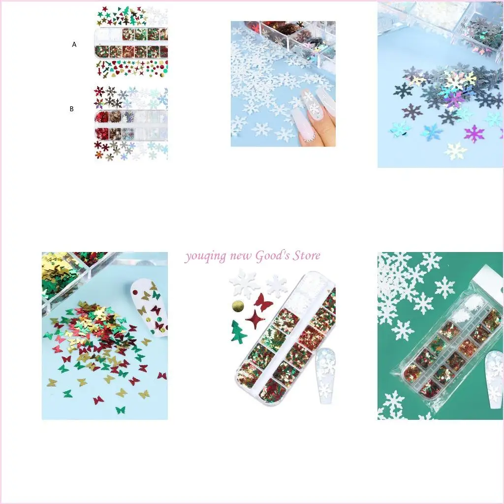 

57qa интереса декоративные рождественские блестки для гвоздей для девочек на вечеринке рождественский подарок