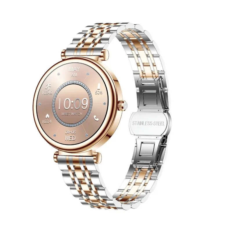 

i109 Smart Watch Women 1.27-inch TFT Screen Steel Watchstrap Bluetooth Calls Heart Rate Monitor Push Messages Female Menstrual