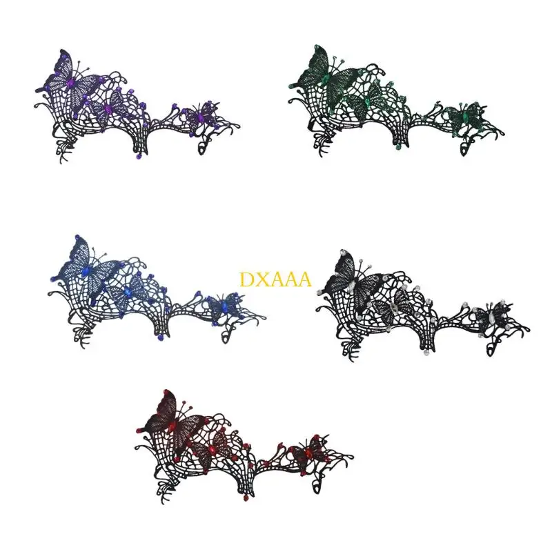DXAA Luxury Eye Mask With Rhinestones Decoration Eye Mask Essential Comfortable Night Use for Halloween Party