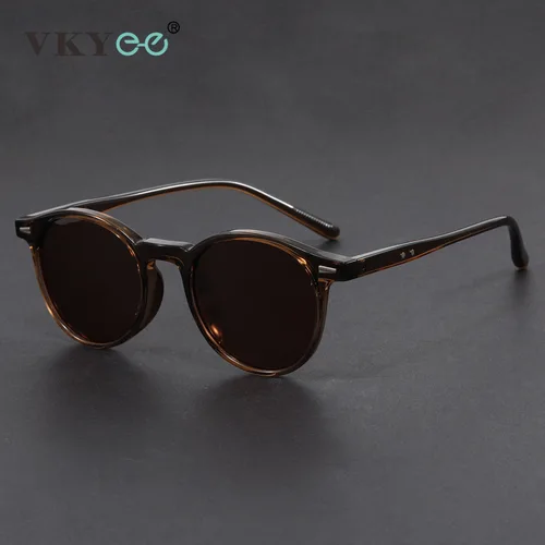 Imagen 2 del producto VICKY Simple clásico geométrico diseño redondo protección UV hombres mujeres gafas de sol polarizadas prescripción personalizable 1080