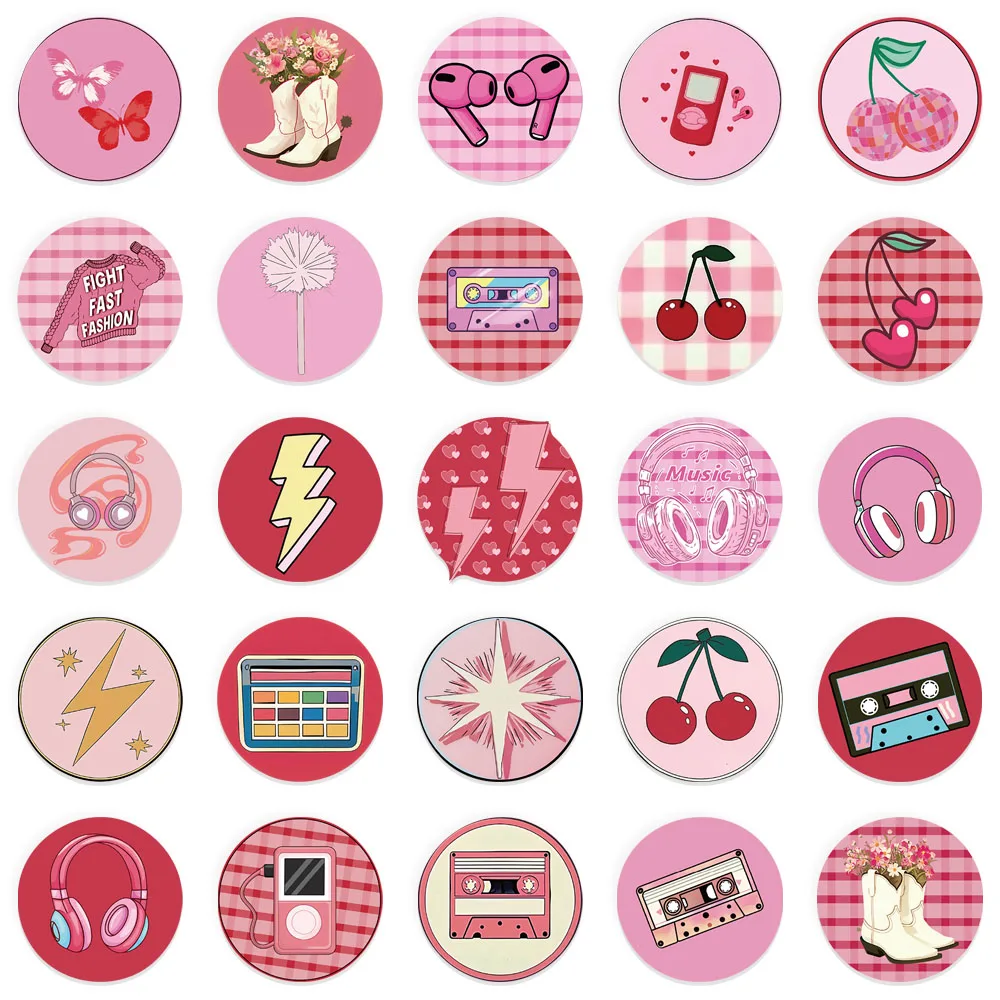 50 Uds. Cubierta destacada de Instagram pegatina Circular de Graffiti Clip Manual taza de agua fina pegatinas de decoración para monopatín de ordenador