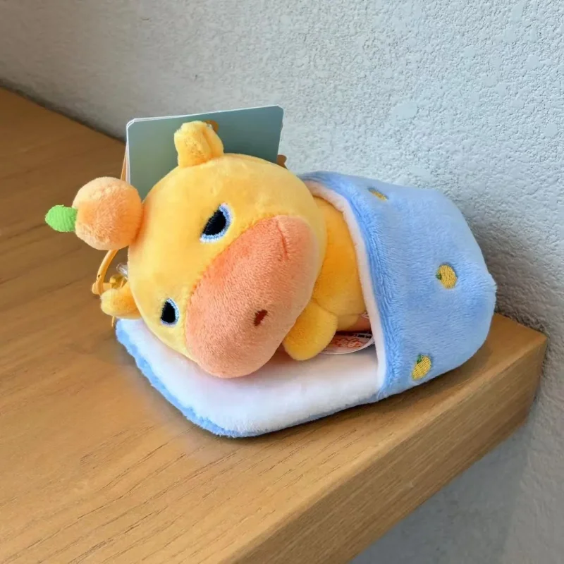 Genuíno novo dos desenhos animados criativo capivaro lulu estudante mochila pendurado ornamento boneca de pelúcia chaveiro ornamento crianças presentes aniversário