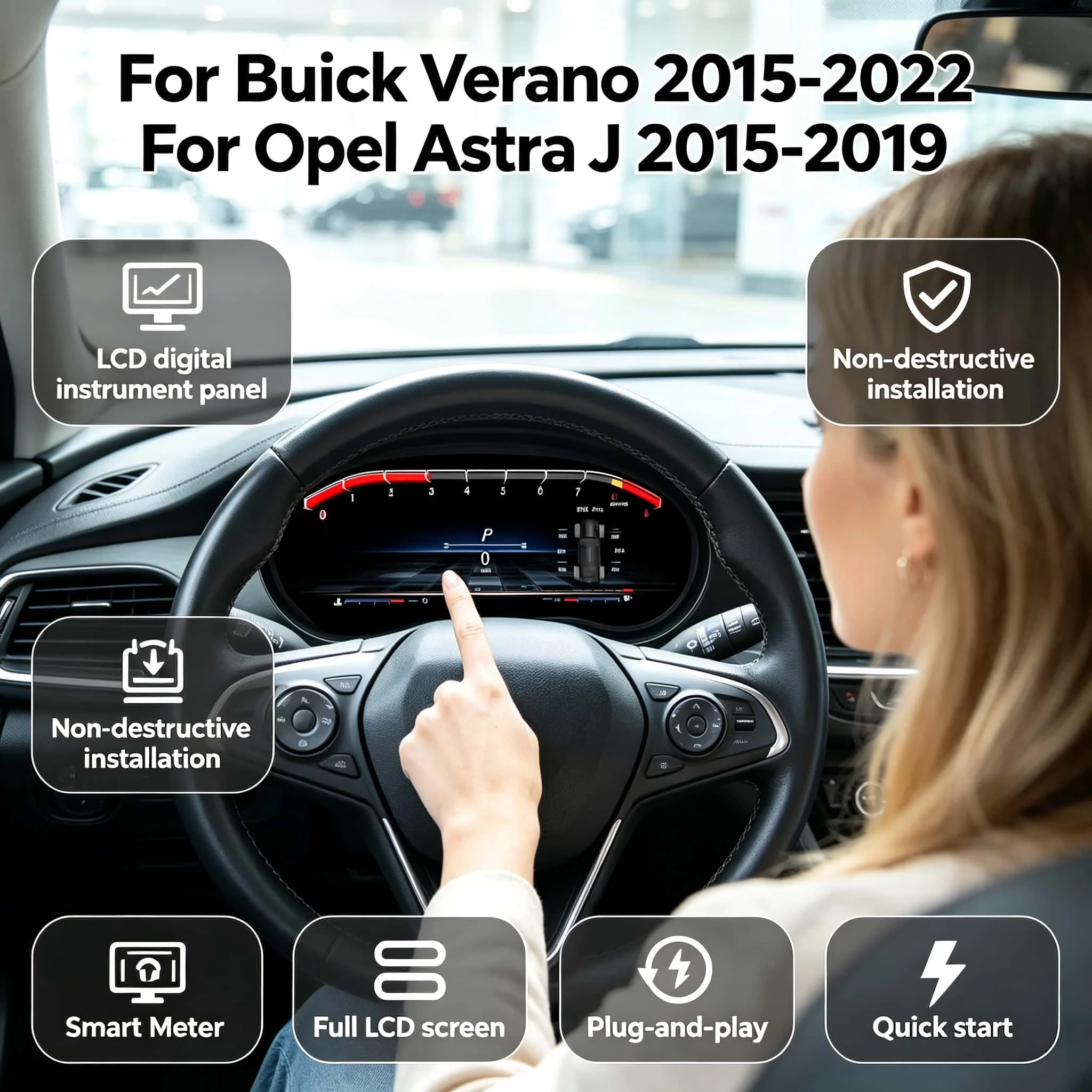 12.3'' Instrument Panel Car For Buick Verano 2015-2022 For Opel Astra J 2015-2019 Instrument Cluster Virtual Cockpit dashboard