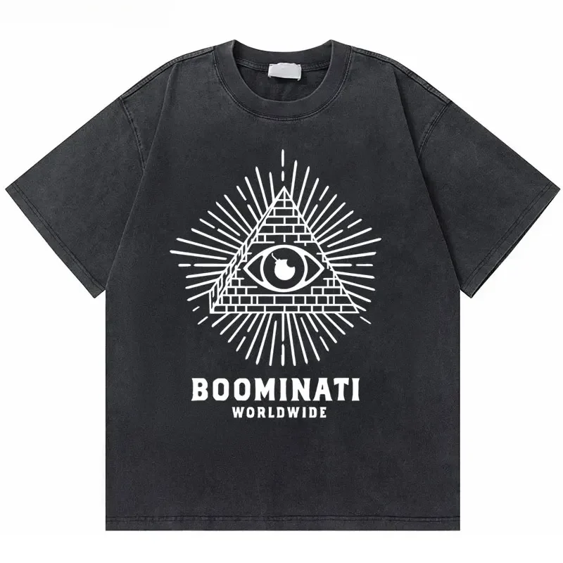 

Men'S American Trendy Washed Retro T-Shirt Short Sleeve Rapper Metro Boomin Heroes Villains Pattern Oversized Round Neck T-Shirt