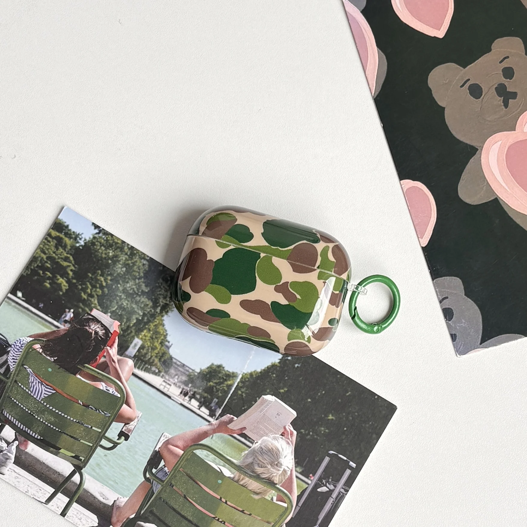 Modische Retro-Farbkombination mit Tarnmuster, fünf Farben, schützende Kopfhörerhülle für AirPods 1 2 3 4 5 Pro Pro2 Pro3 – Detail 8