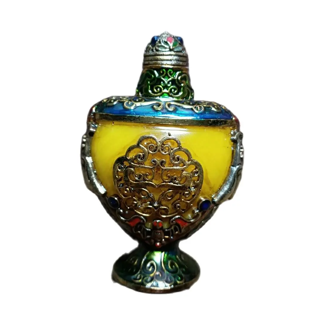 

vintage Old Beijing chinese cloisonne snuff bottle enamel Painted Flowers home decor art snuffbox peking fine gift hobby collect