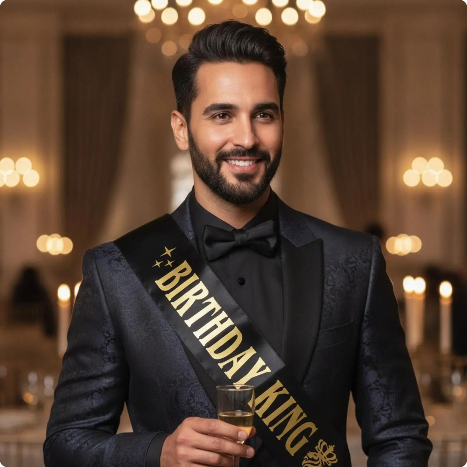 3xEye-Catching Birthday Sash | Pointed Ends, Ceremonial Sash, picture-ready, Men